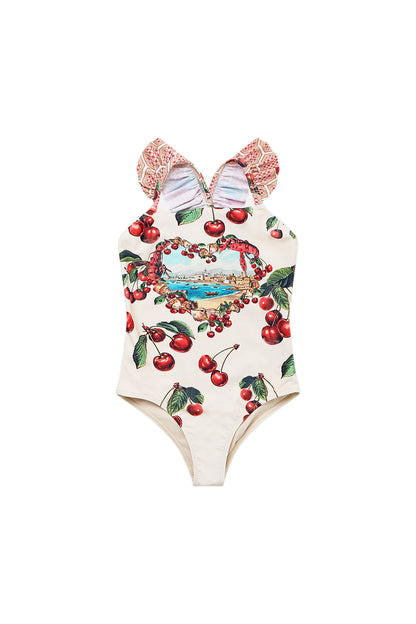 Notes From The Road Kids Straight Neck One Piece With Frill Straps