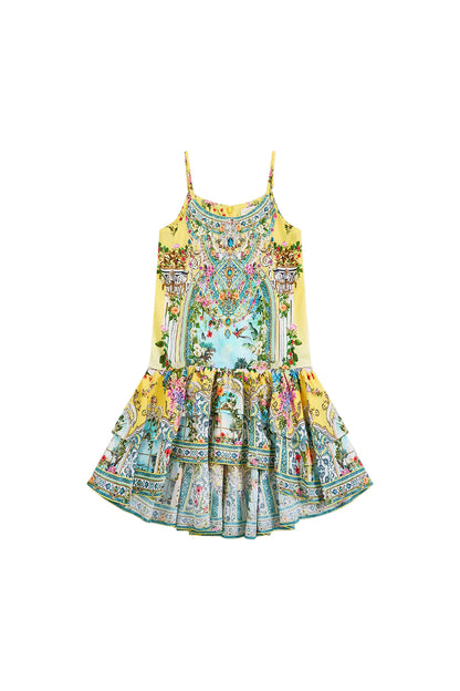 Tales Of Topkapi Palace Kids Layered High Low Dress With Drop Waist