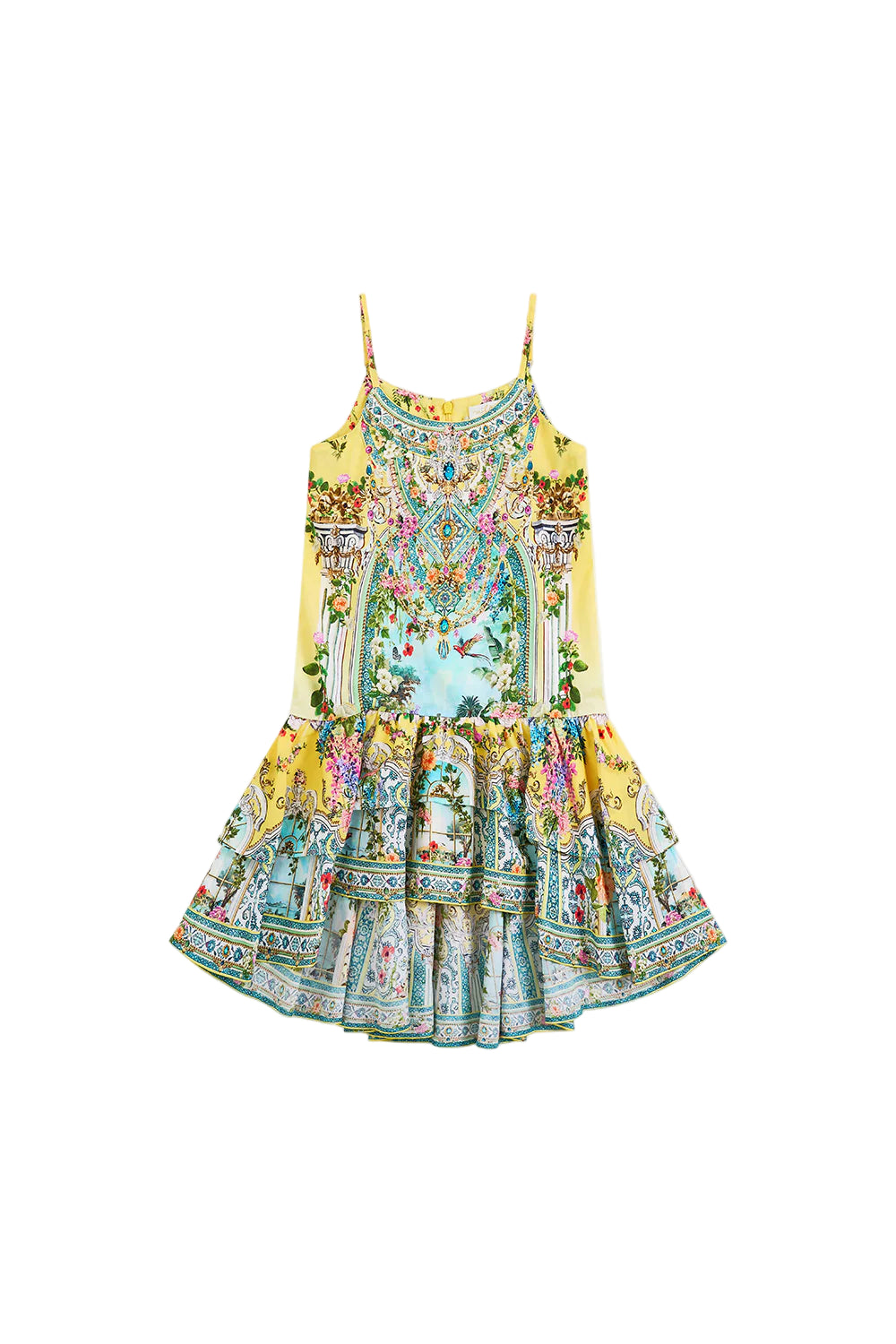 Tales Of Topkapi Palace Kids Layered High Low Dress With Drop Waist