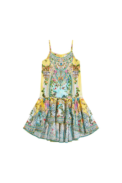 Tales Of Topkapi Palace Kids Layered High Low Dress With Drop Waist