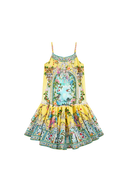 Tales Of Topkapi Palace Kids Layered High Low Dress With Drop Waist