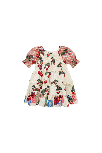 Notes From The Road Babies Tiered Dress With Puff Sleeve