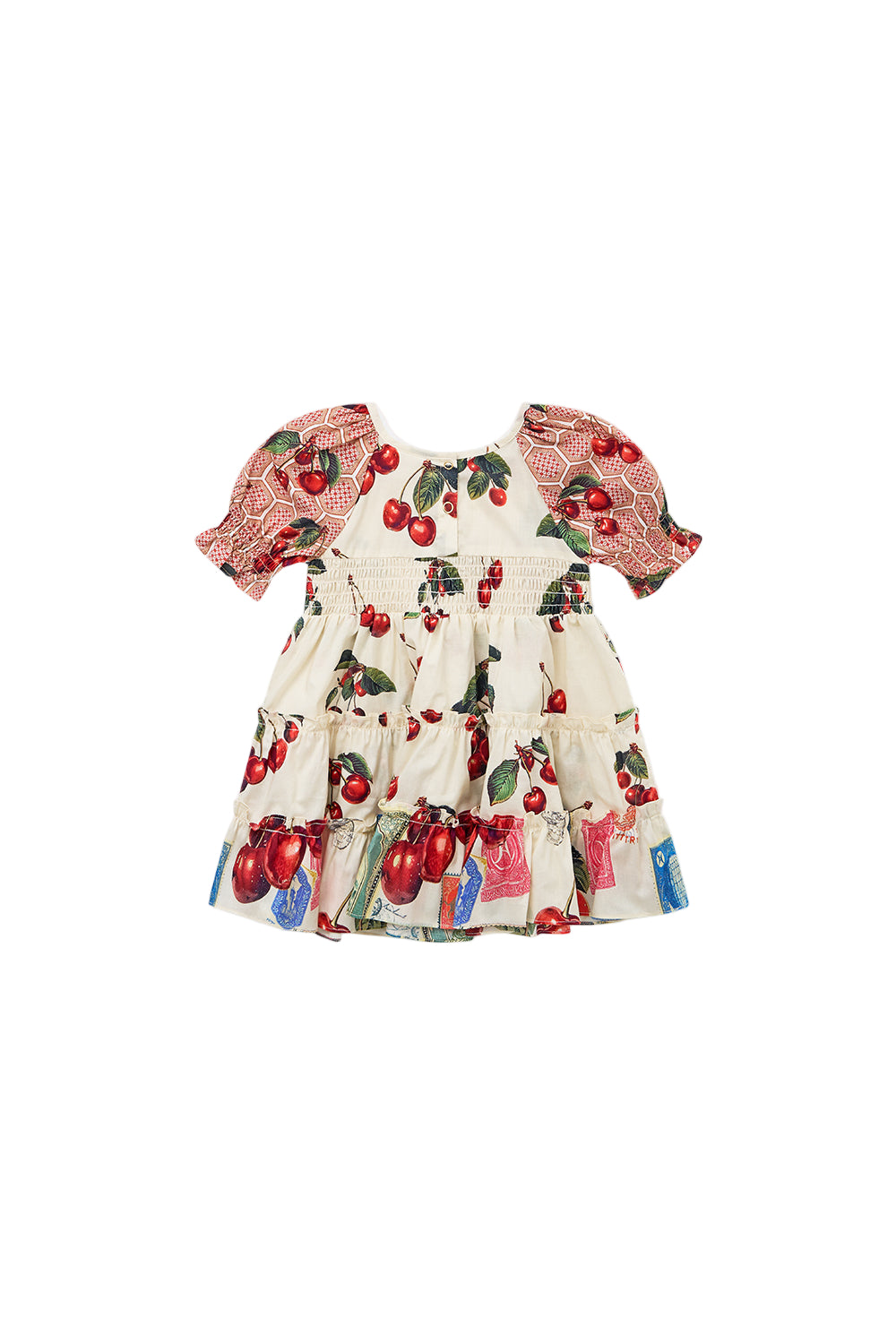 Notes From The Road Babies Tiered Dress With Puff Sleeve