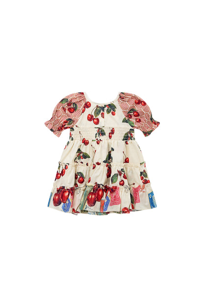 Notes From The Road Babies Tiered Dress With Puff Sleeve