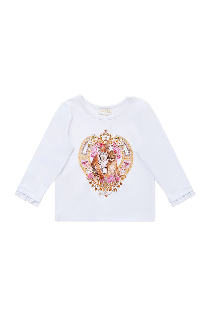 Tiled In Time Babies Long Sleeve Tee With Frill Cuff