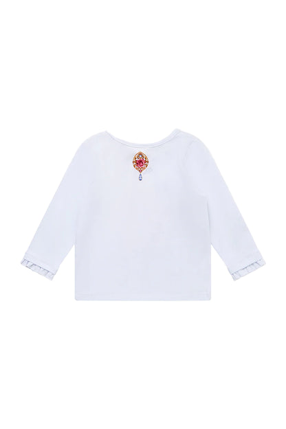Tiled In Time Babies Long Sleeve Tee With Frill Cuff