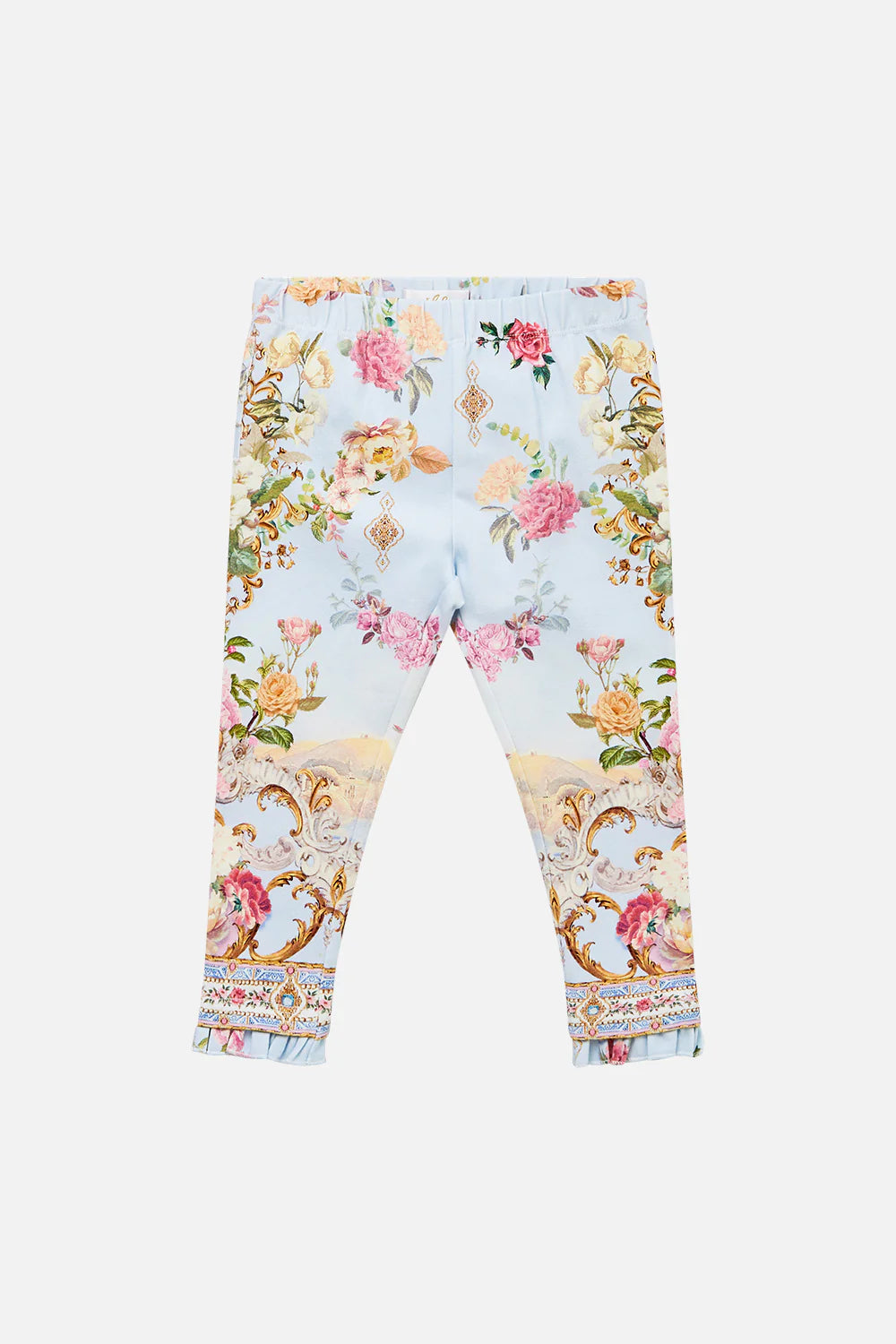 Tiled In Time Babies Leggings With Frill Back And Hem
