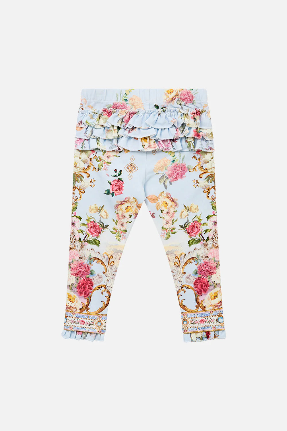 Tiled In Time Babies Leggings With Frill Back And Hem
