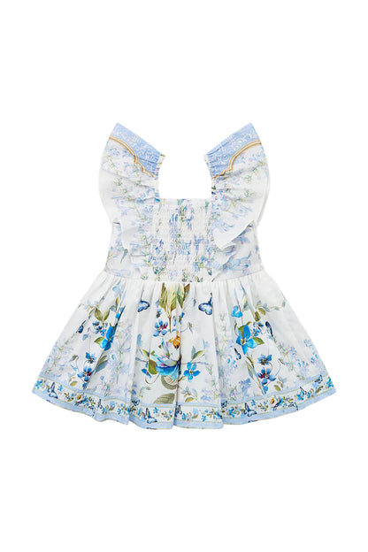 Botanical Ballads Babies Flared Dress With Frill Shoulder