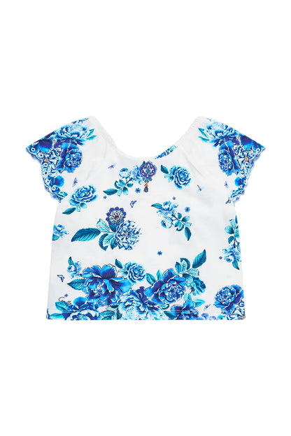 Kids Short Sleeve Square Neck Tee