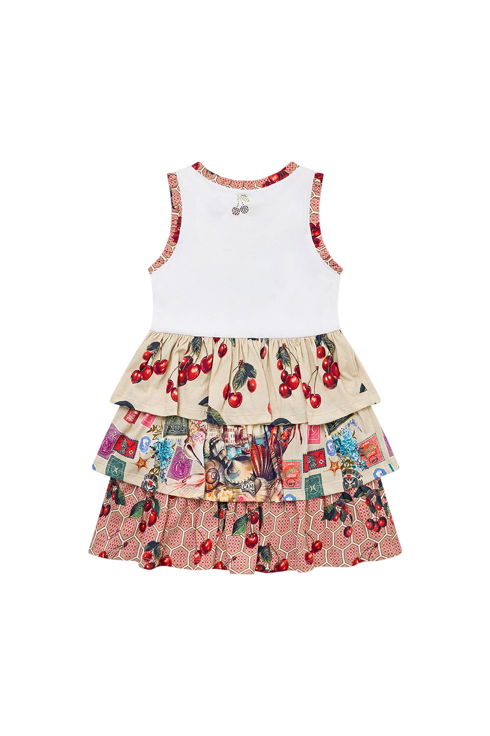 Notes From The Road Kids Tank Mini Dress With Woven Layered Skirt