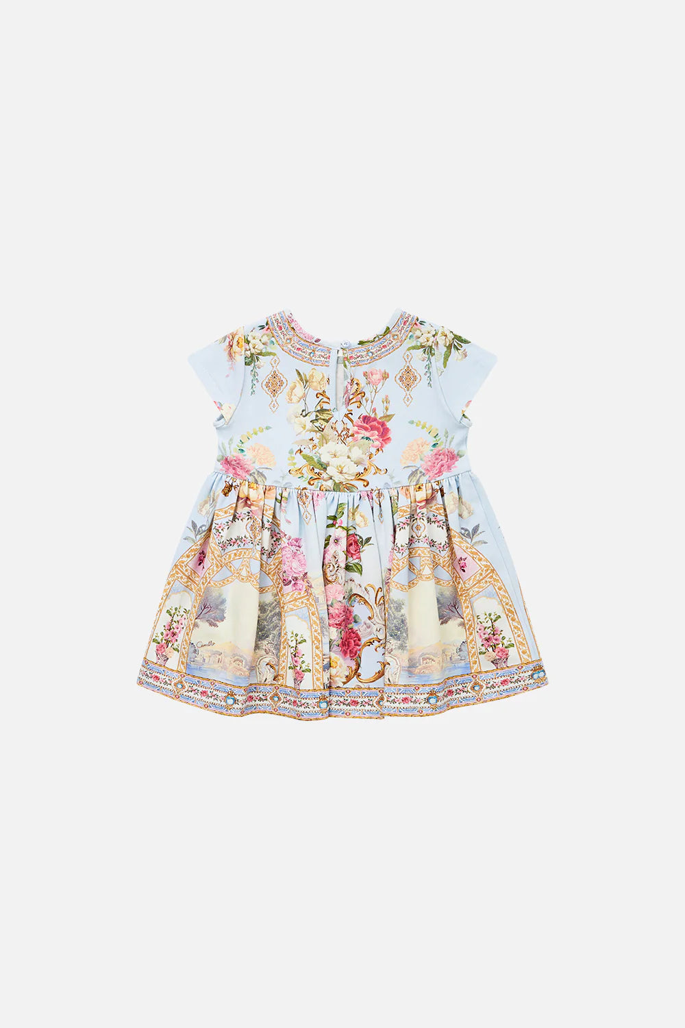 Tiled In Time Babies Tee Dress With Gathered Skirt