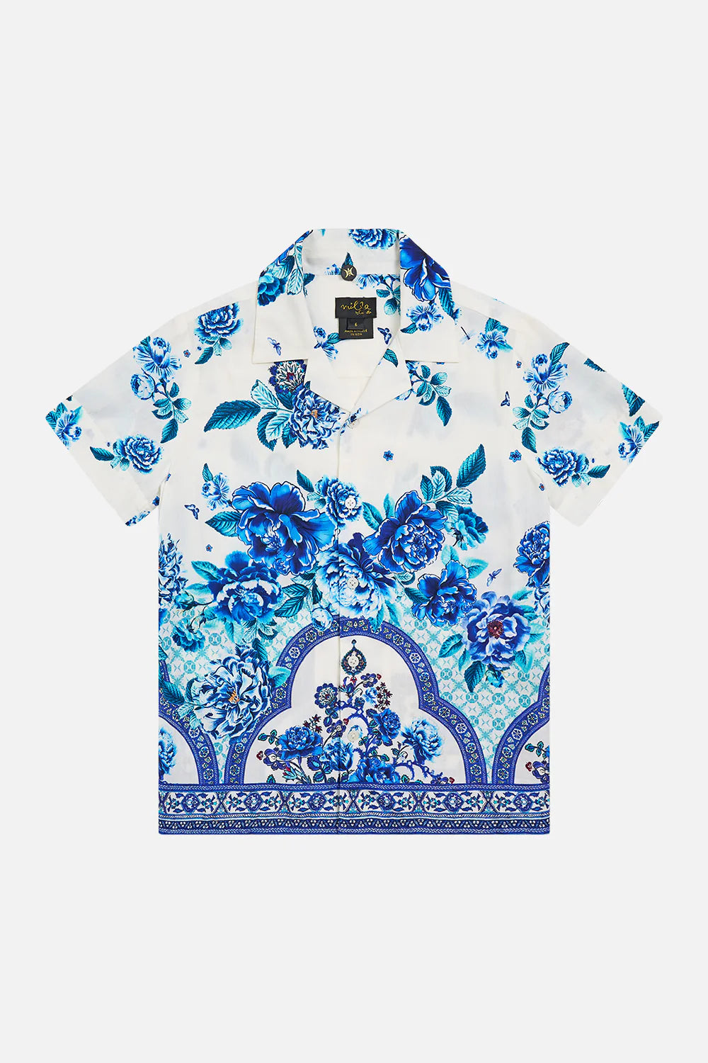 Boys Short Sleeve Camp Collared Shirt