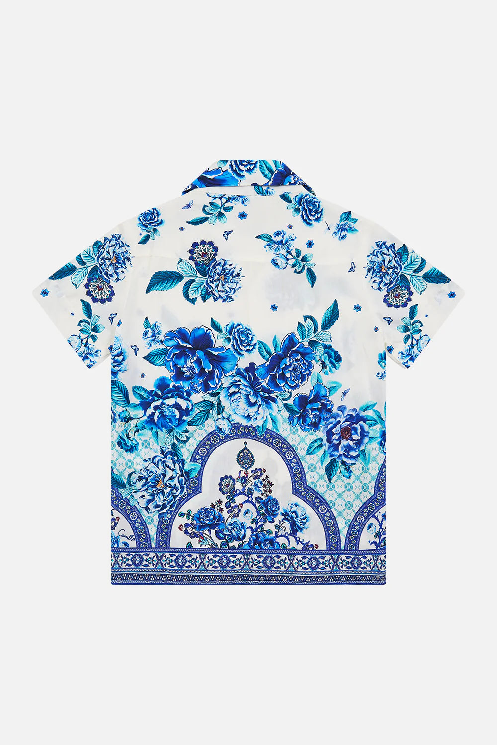 Boys Short Sleeve Camp Collared Shirt