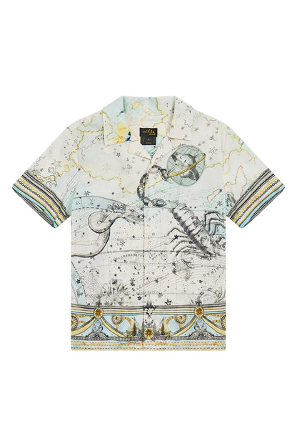 My Lucky Stars Boys Short Sleeve Camp Collared Shirt