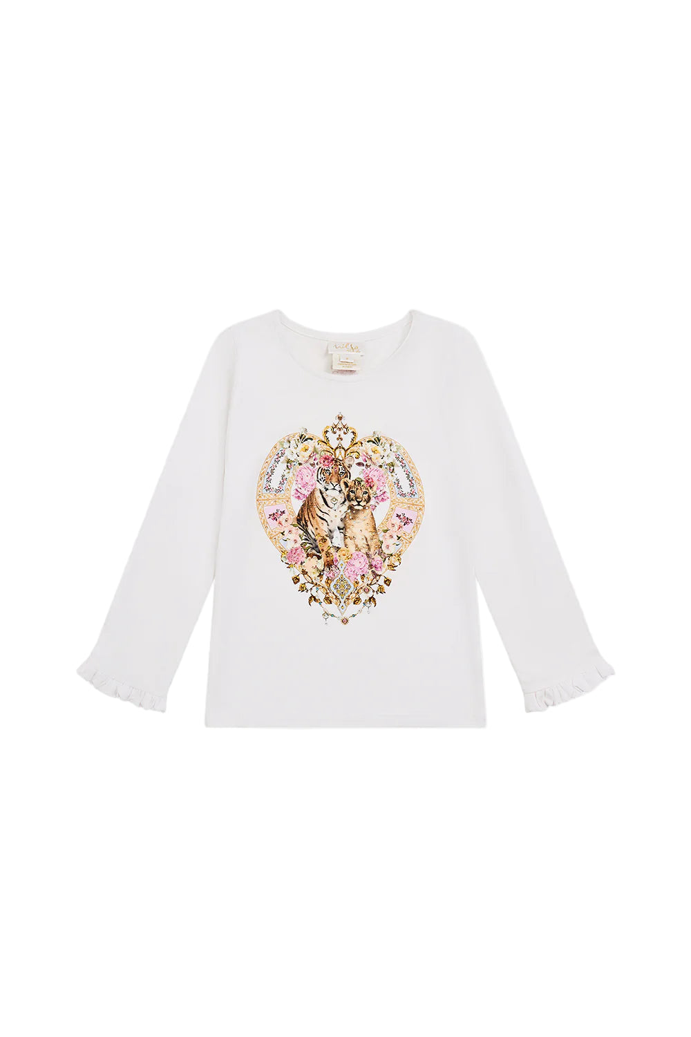 Tiled In Time Kids Long Sleeve Tee With Frill Cuff