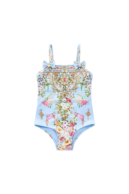 Tiled In Time Babies Straight Neck One Piece With Bows