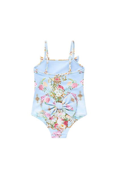Tiled In Time Babies Straight Neck One Piece With Bows