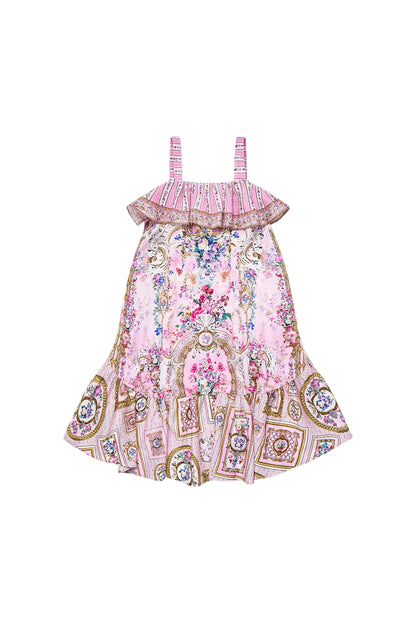 Palatial Pastels Kids Wide Strap High Low Dress With Frills