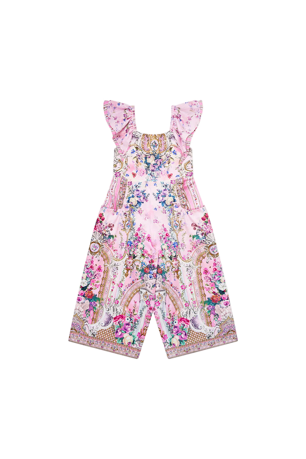 Palatial Pastels Kids Jumpsuit W Frill Shoulder And Pockets