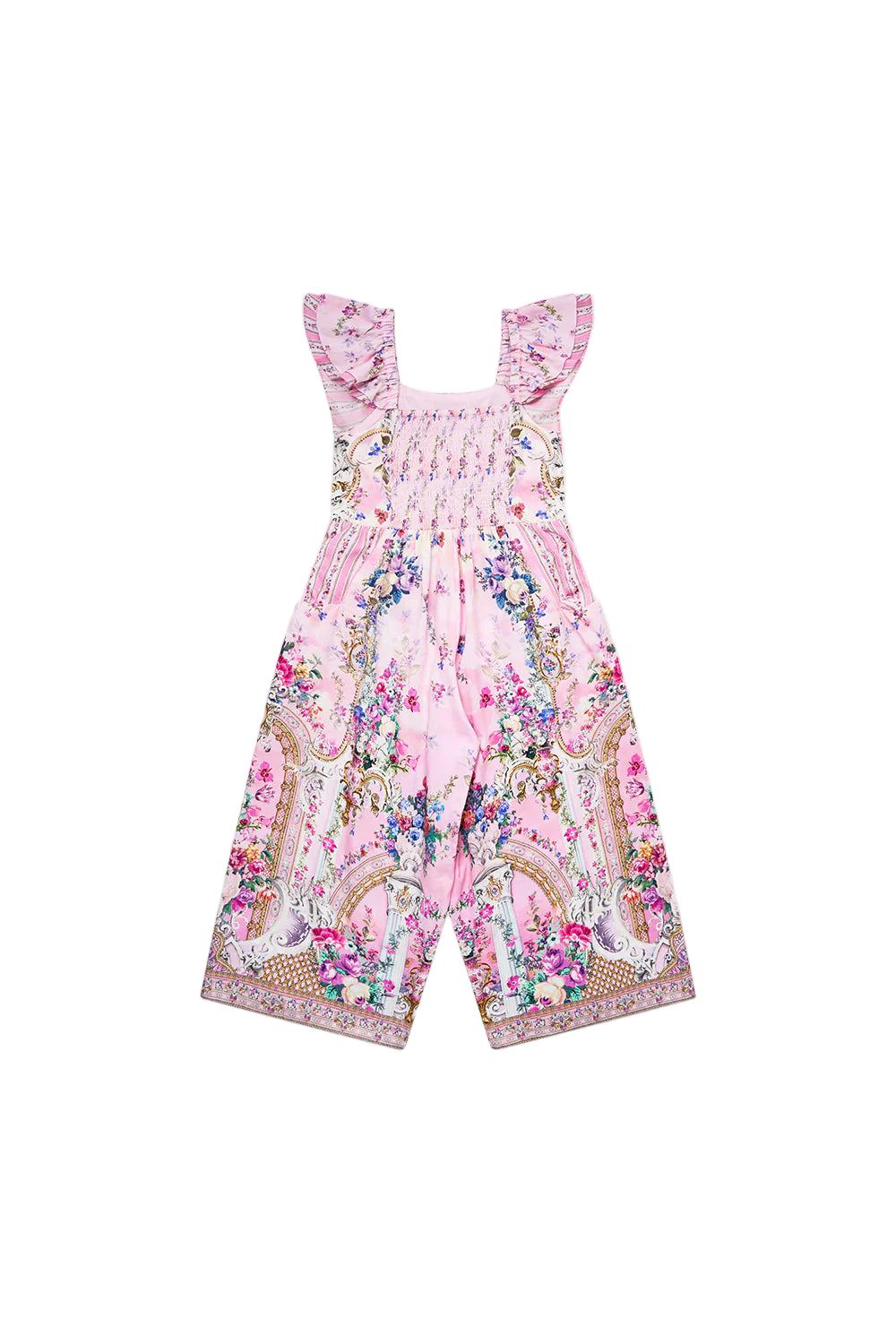 Palatial Pastels Kids Jumpsuit W Frill Shoulder And Pockets