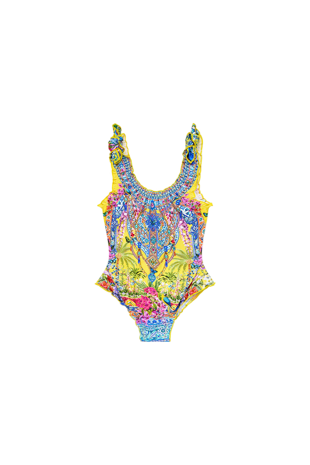 Sultanahmet Summer Kids Babylocked One Piece With Tie Shoulder