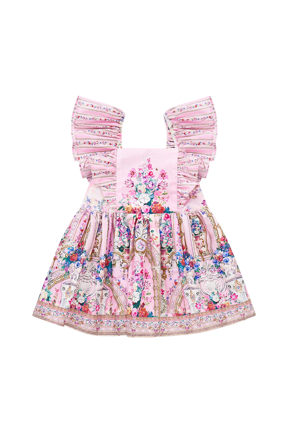 Palatial Pastels Babies Flared Dress with Frill Shoulder