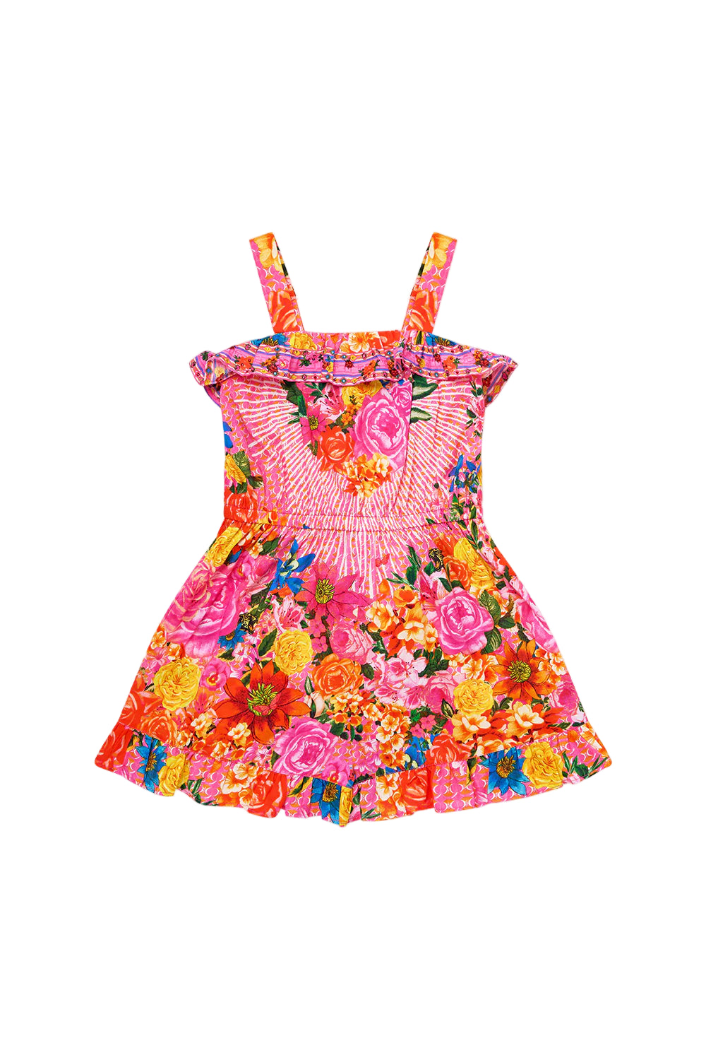 Illustration Nation Kids Wide Strap Playsuit With Frill Edges