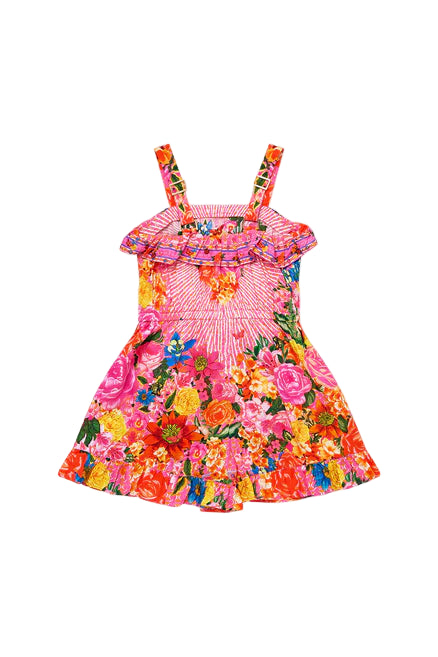 Illustration Nation Kids Wide Strap Playsuit With Frill Edges