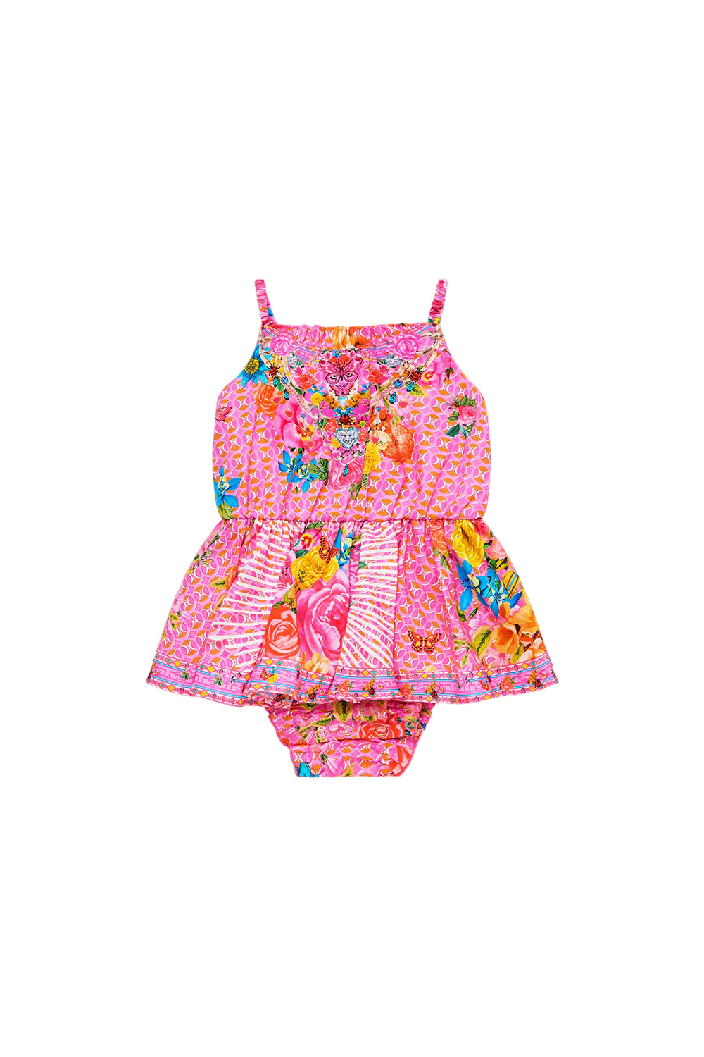 Illustration Nation Babies Jump Dress With Frill Neck