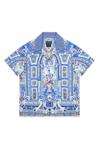 Ottoman Opulence Boys Short Sleeve Camp Collared Shirt