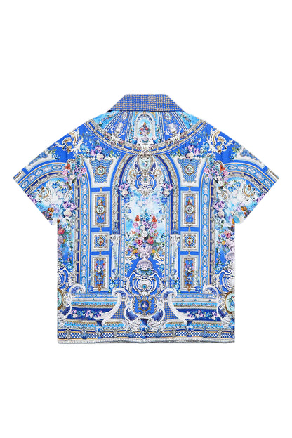 Ottoman Opulence Boys Short Sleeve Camp Collared Shirt