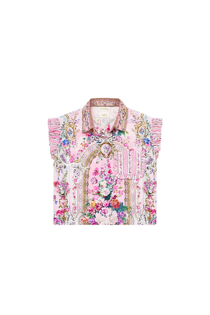 Palatial Pastels Kids Short Sleeve Shirt With Frill Pocket