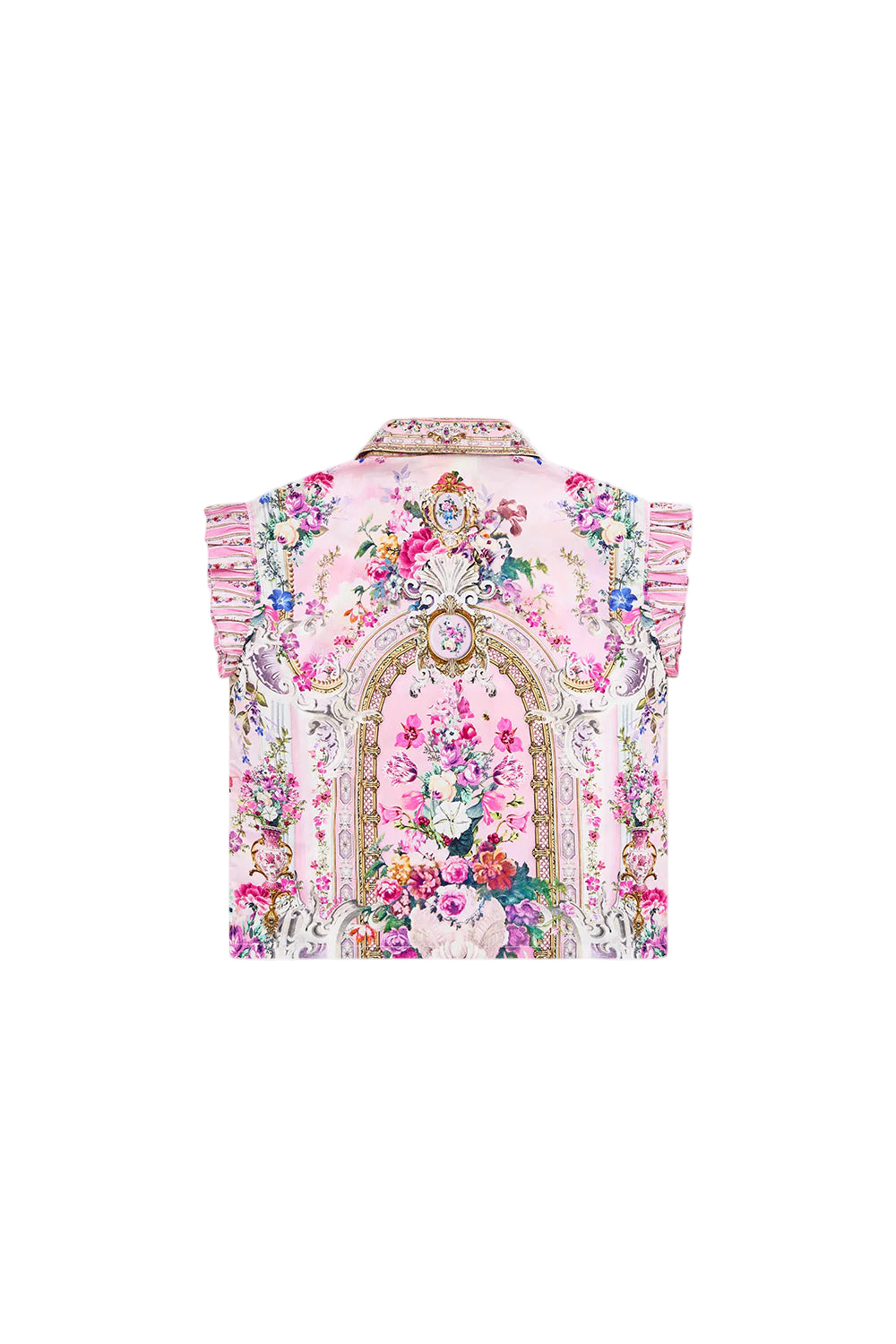 Palatial Pastels Kids Short Sleeve Shirt With Frill Pocket