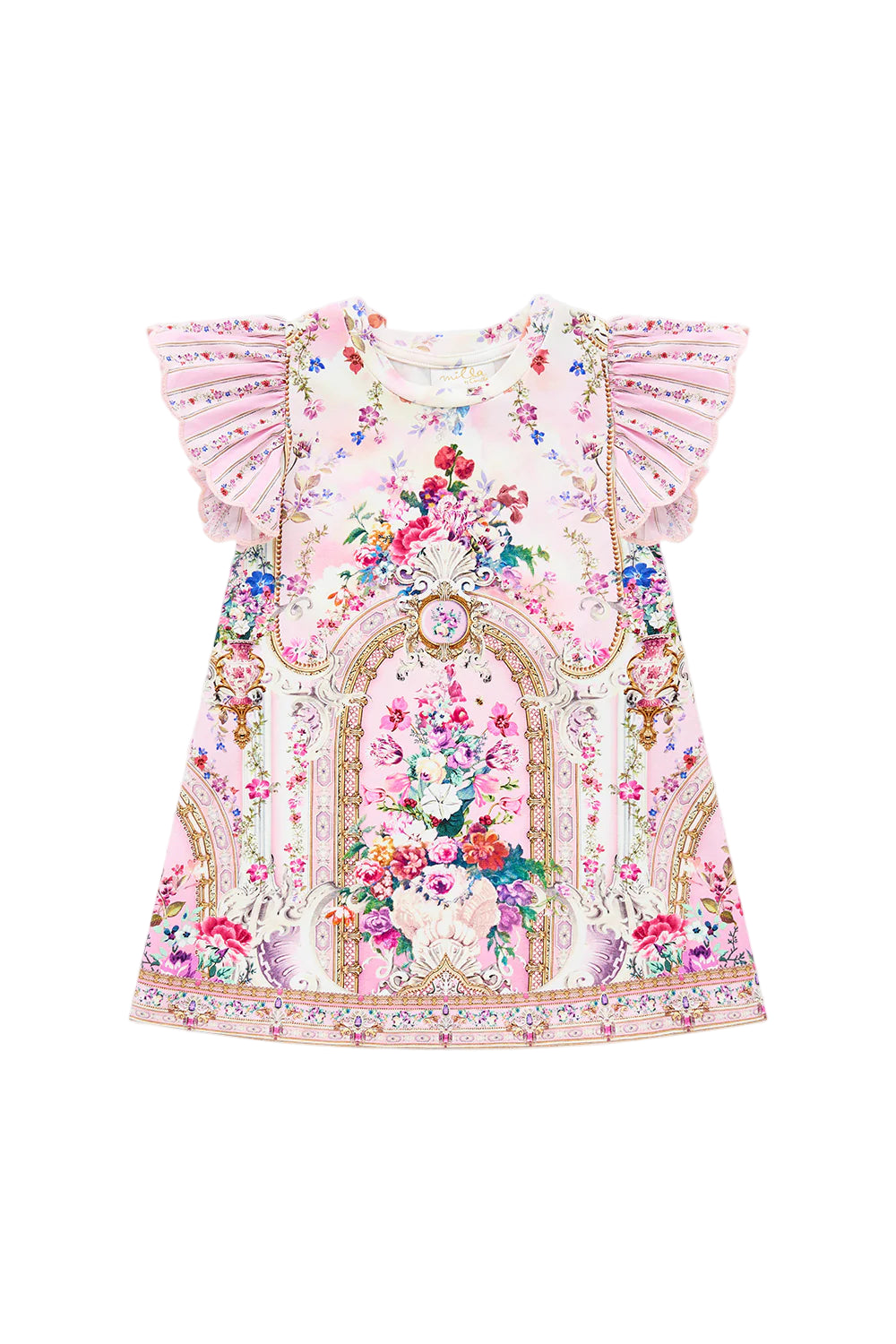 Palatiel Pastels Babies Anglaise Sleeve Tee Dress W Flare Hem
