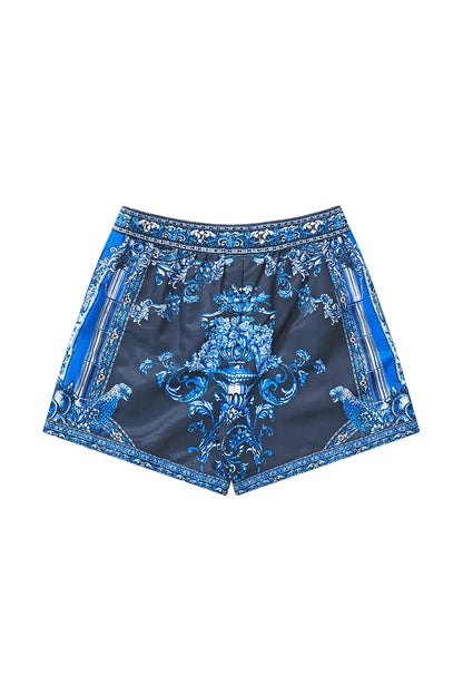 A Tiled Wonderland  Boys Mid Length Boardshort W Elastic Waist