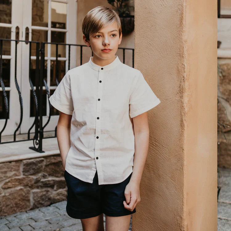 Capo Short Sleeve Shirt Bianco Lessi The Label