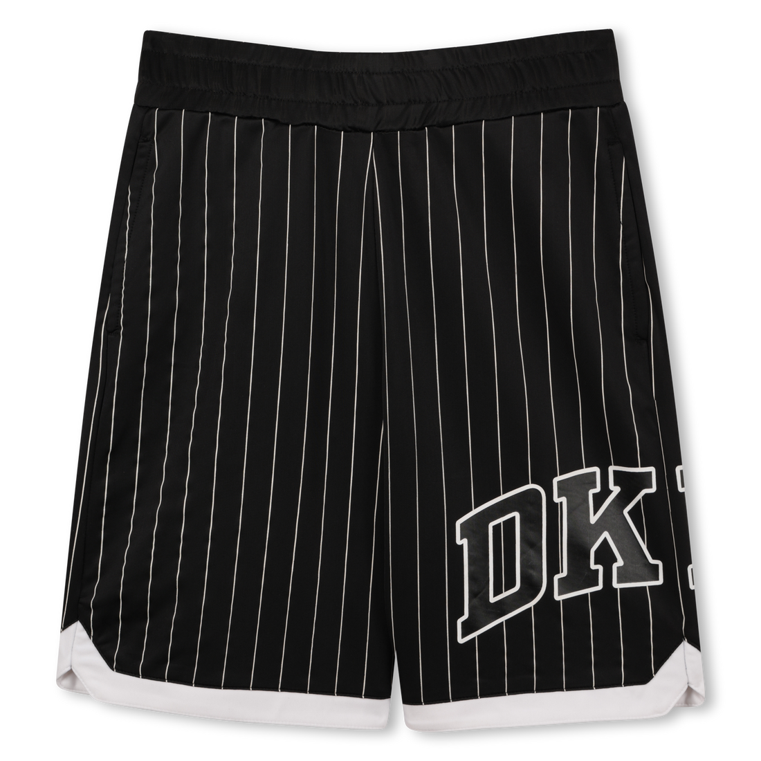 Striped Bermuda Shorts with Sporty Logo