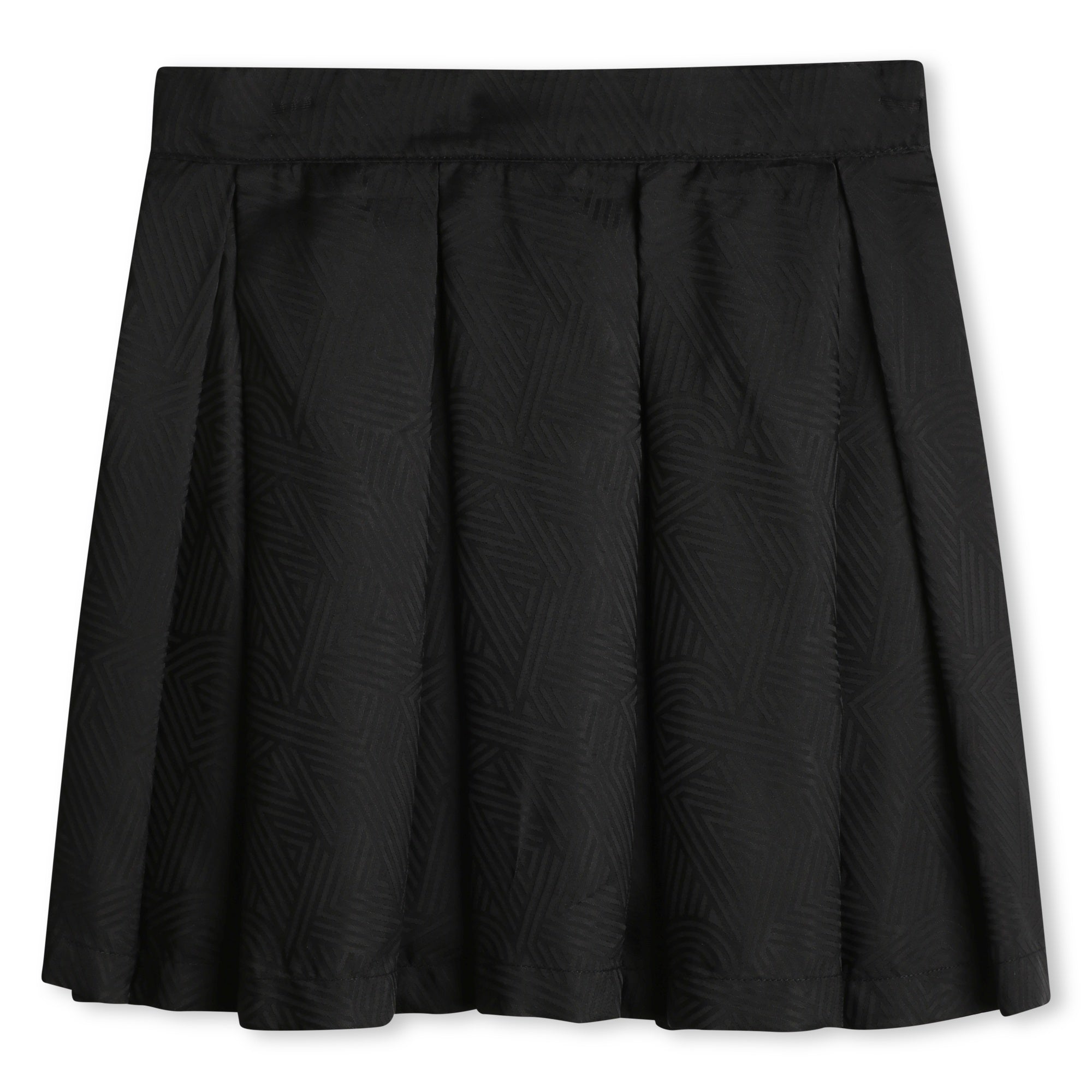 Knee-Length Jacquard Skirt with All-Over Crosswalk Pattern