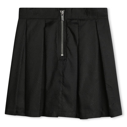 Knee-Length Jacquard Skirt with All-Over Crosswalk Pattern