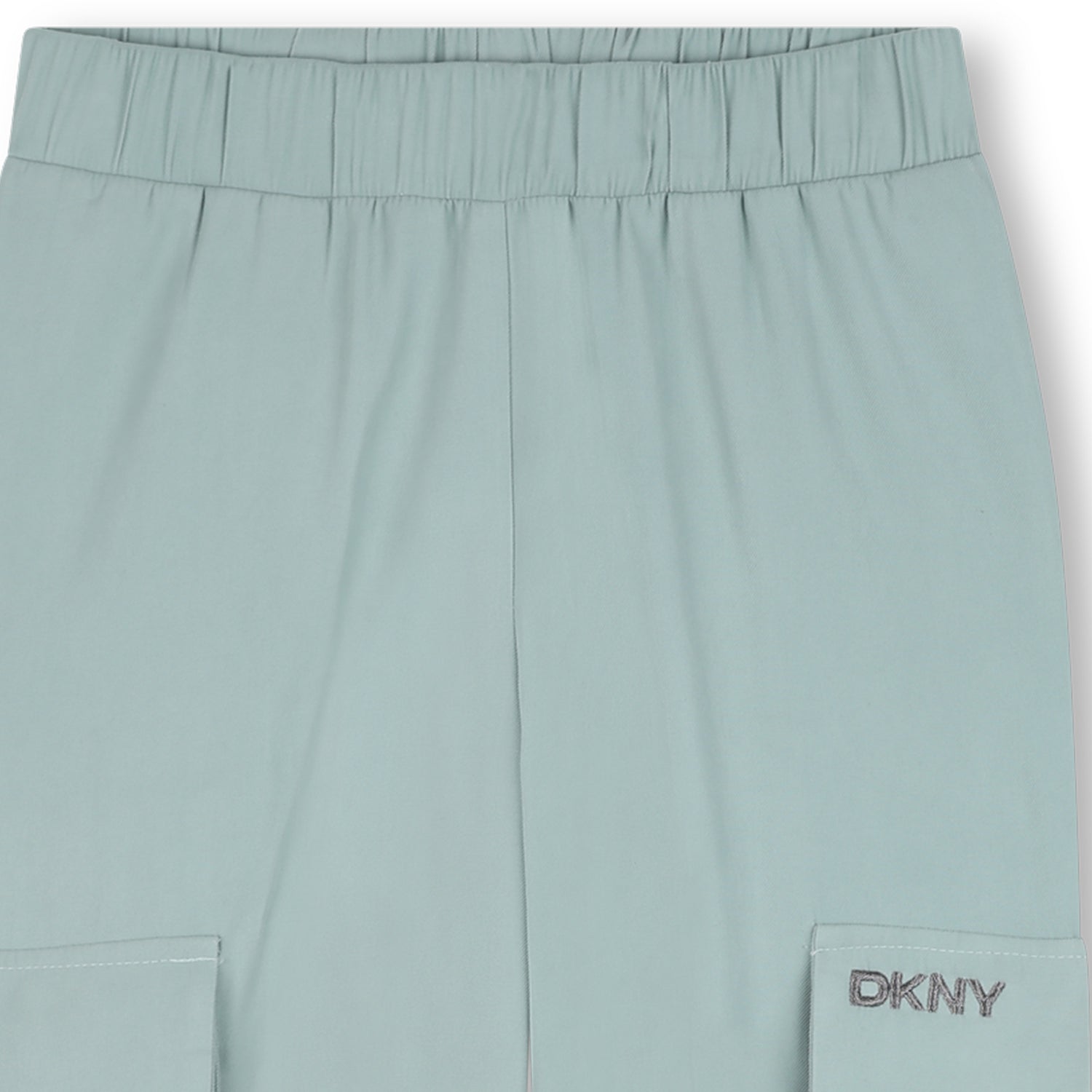 Wide-Leg Twill Trousers with Elasticated Waist and Silver Embroidery