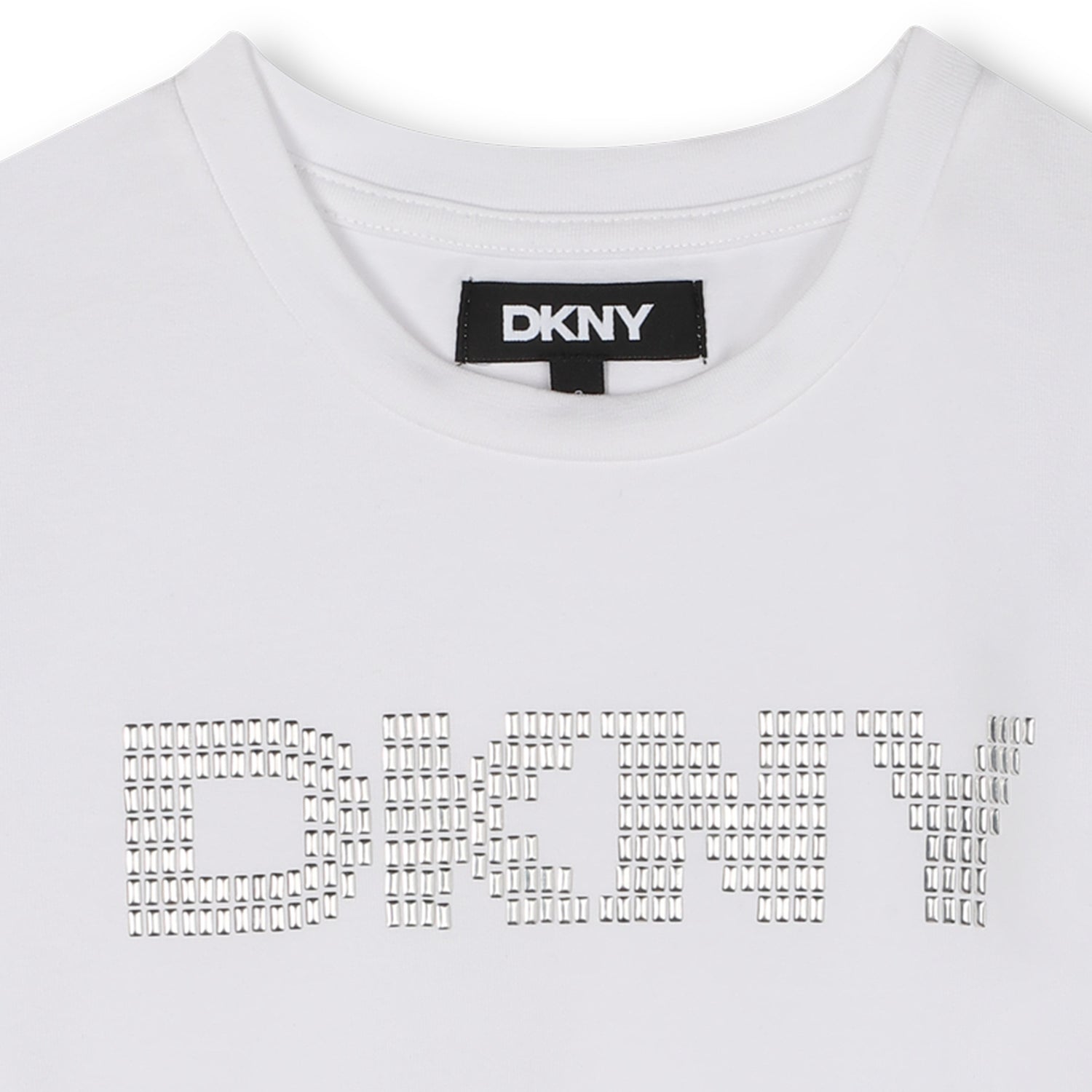 Studded Logo Stretch Cotton T-Shirt for Girls