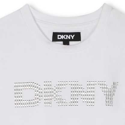 Studded Logo Stretch Cotton T-Shirt for Girls