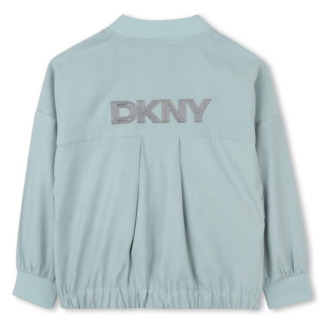 Light Twill Jacket with Snap Fastening and Silver Back Embroidery