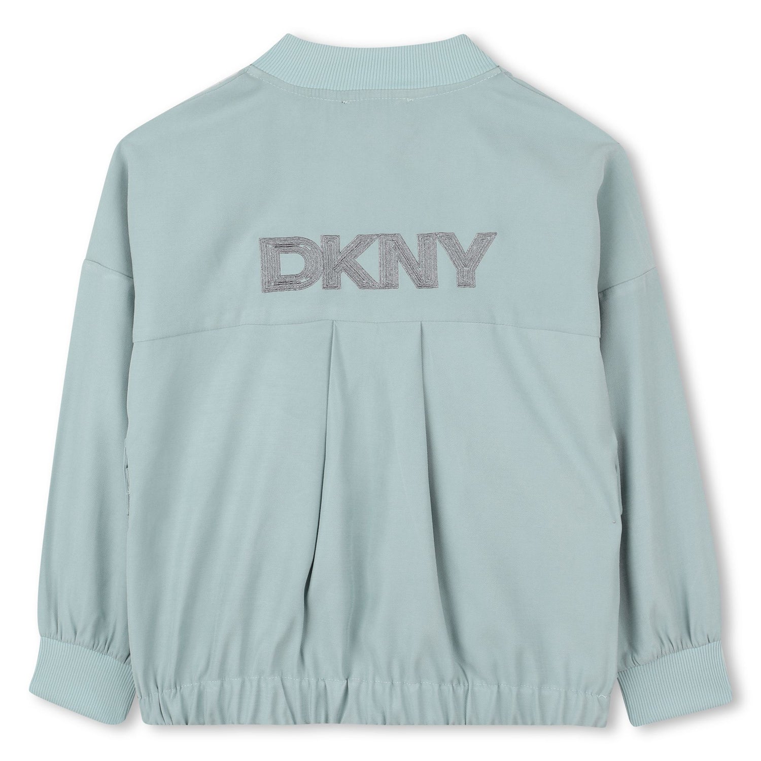 Light Twill Jacket with Snap Fastening and Silver Back Embroidery