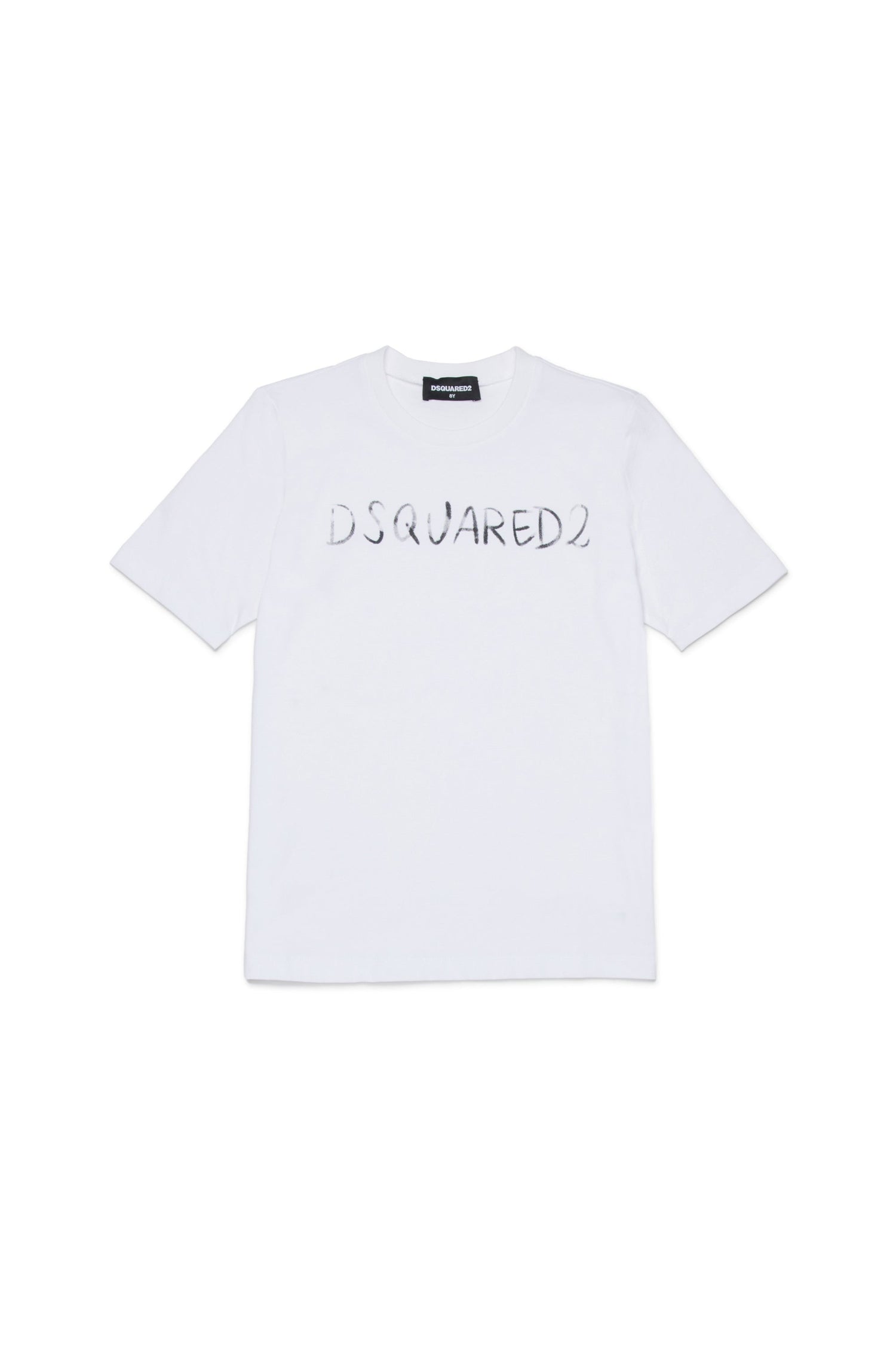 White Cotton Logo T-Shirt for Kids Dsquared Kid