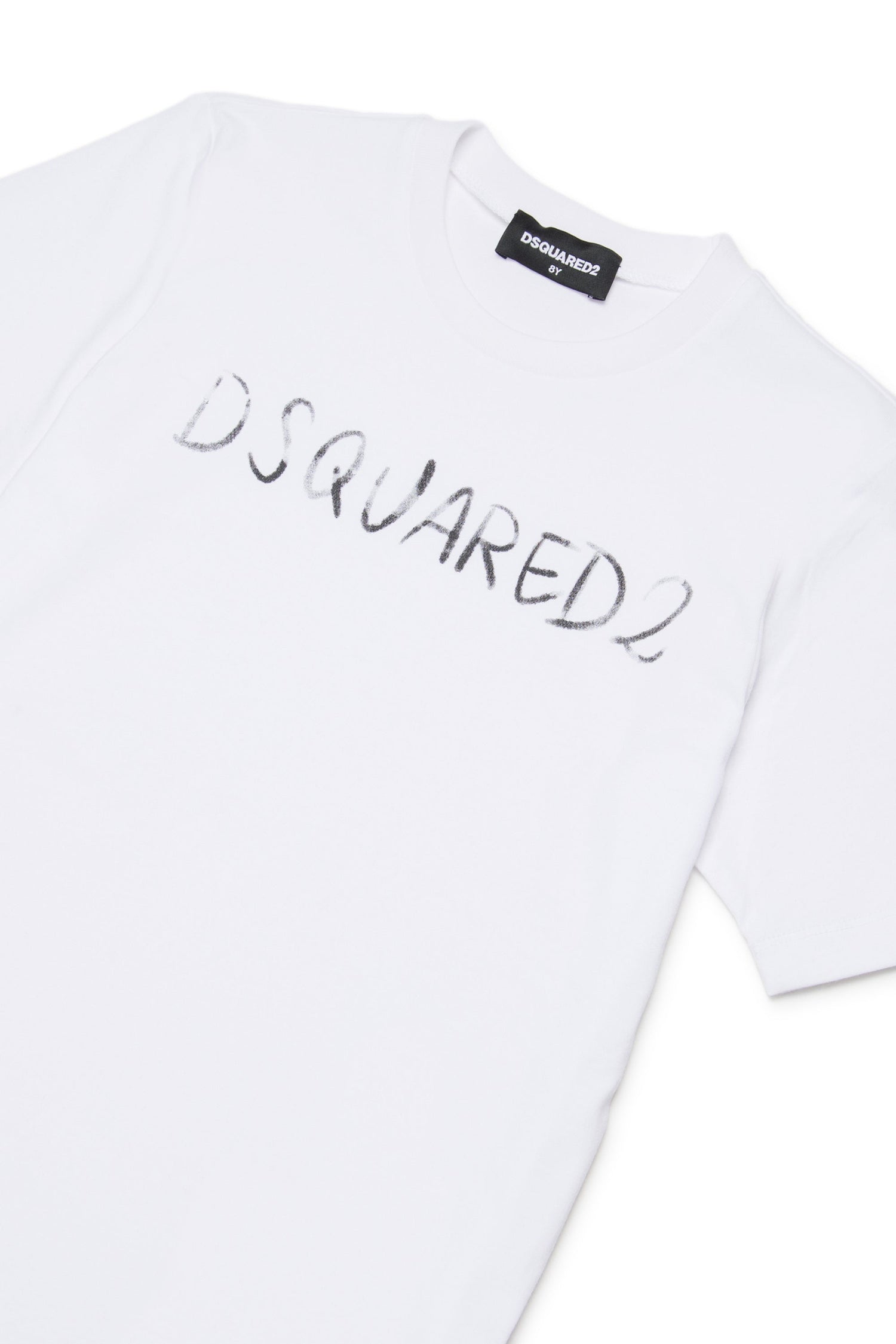 White Cotton Logo T-Shirt for Kids Dsquared Kid