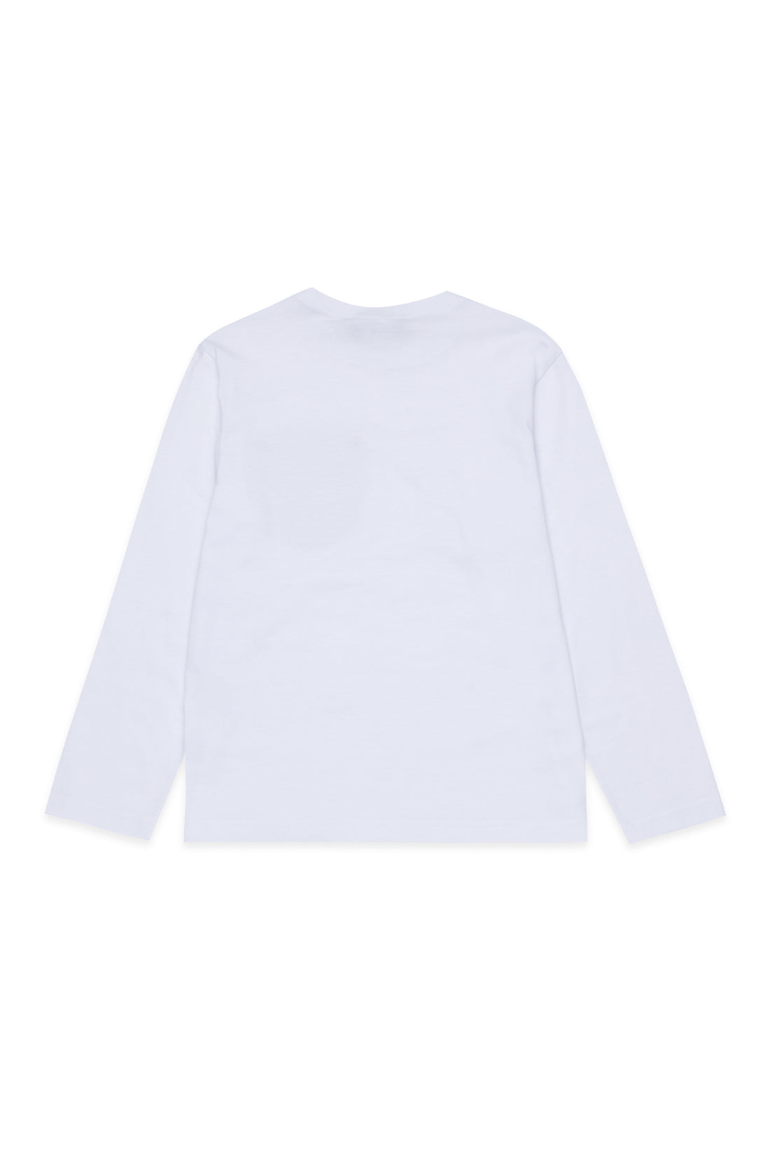 White Long Sleeve T-Shirt with Contrast Pocket for Kids