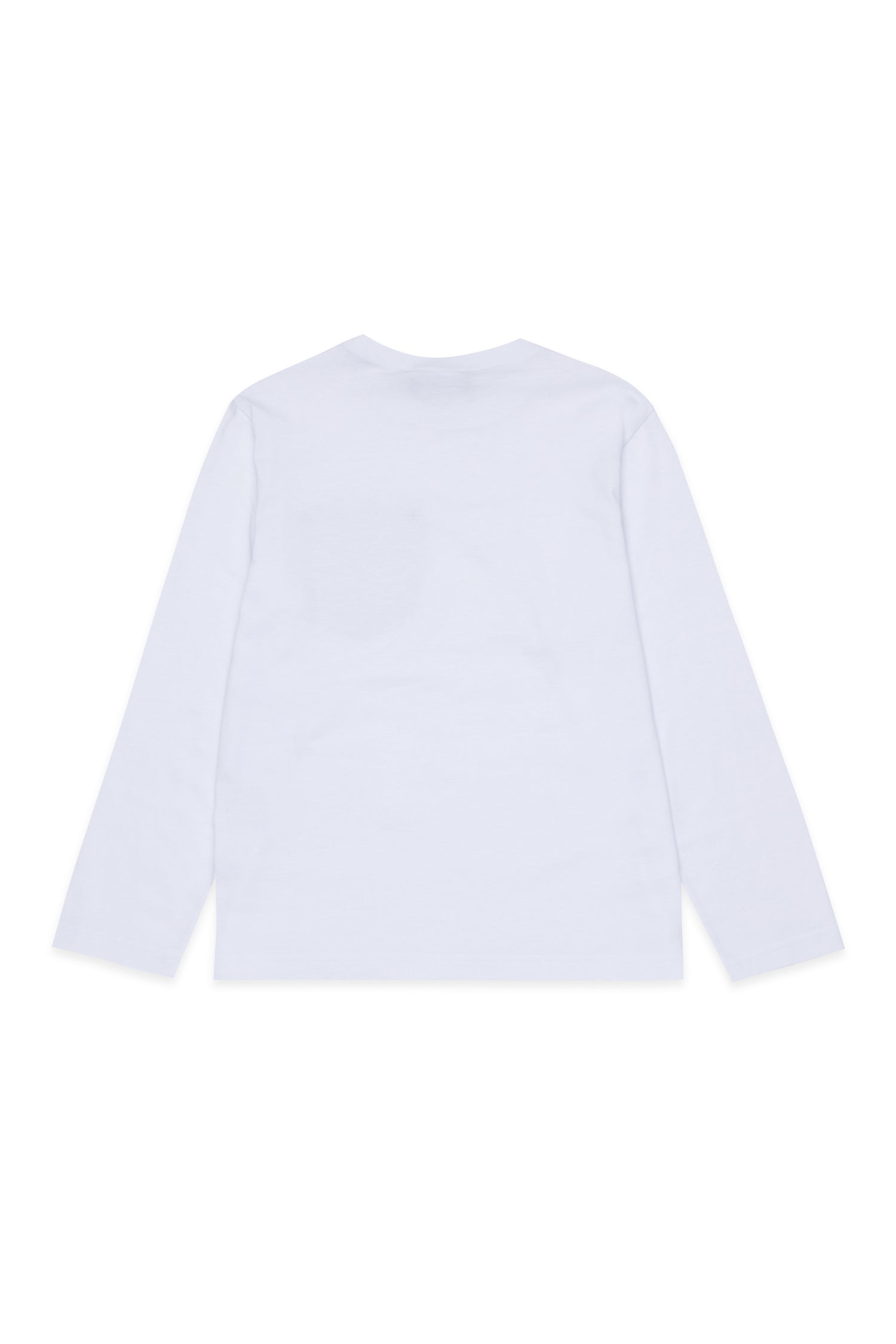 White Long Sleeve T-Shirt with Contrast Pocket for Kids
