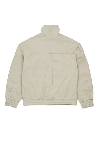 Beige Cotton Zip Jacket for Kids